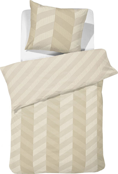 Damai housse de couette atomy - satin - 140x200 220 cm - beige doux + 1 taie 60x70