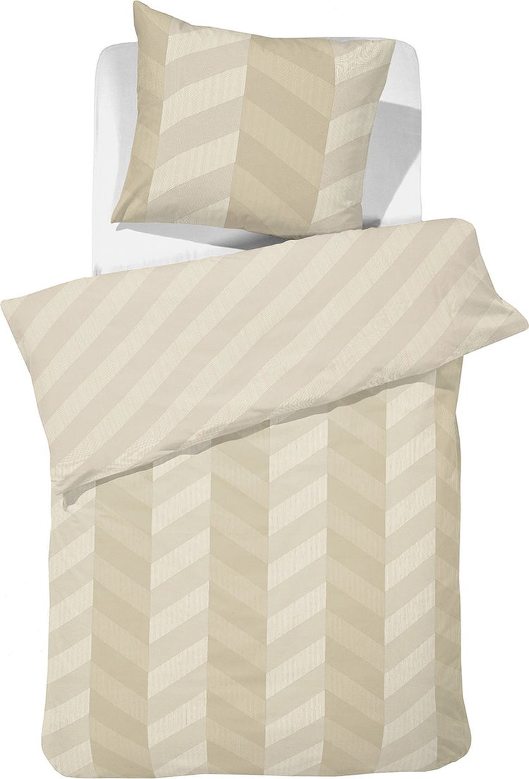 Damai housse de couette atomy - satin - 140x200 220 cm - beige doux + 1 taie 60x70