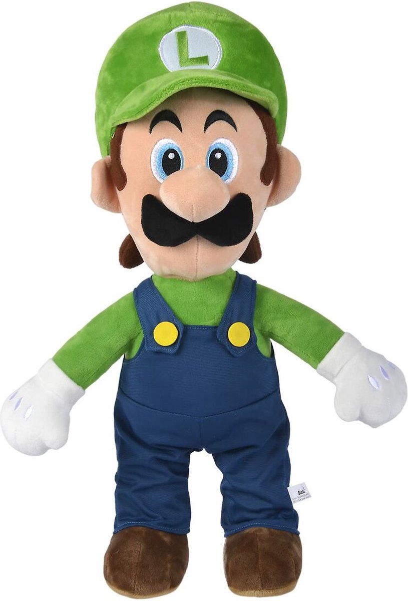 Nicotoy peluche super Mario Luigi bleu vert 50 cm