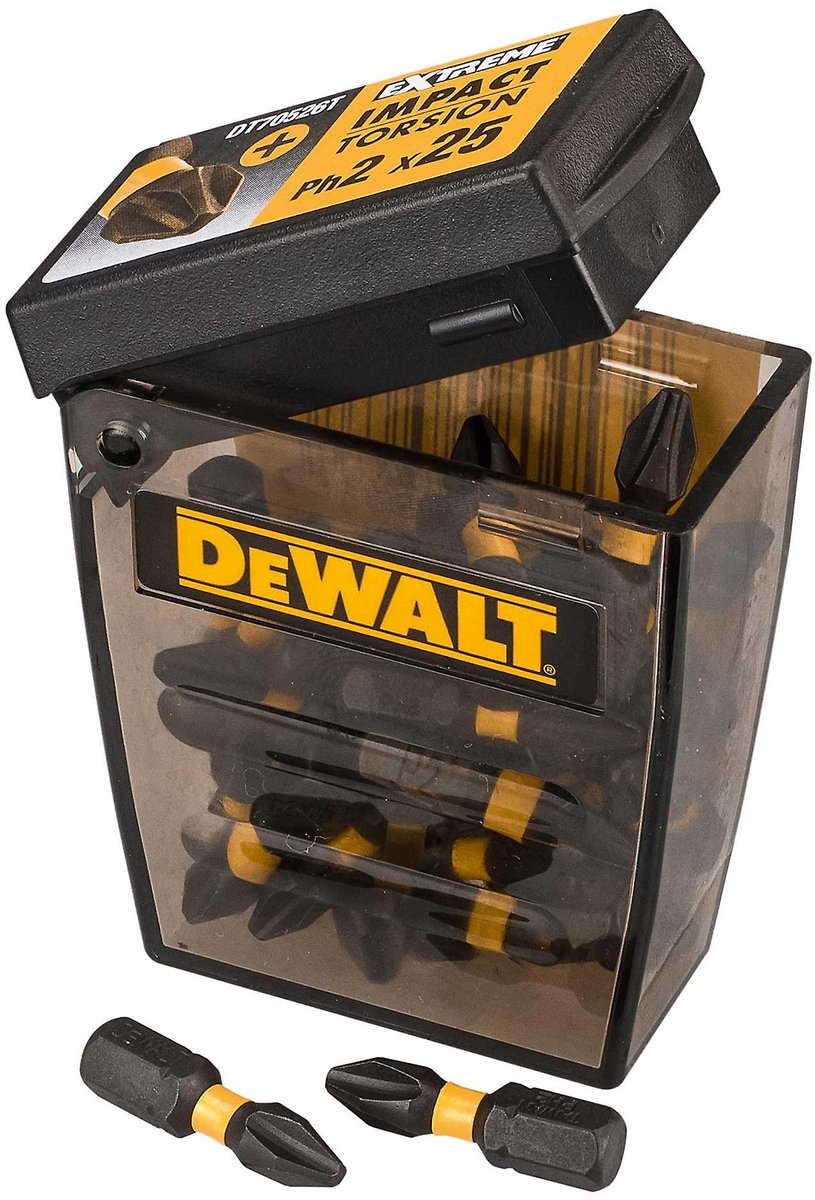 Dewalt dt70555t embouts de tournevis flextorq ph2 25mm dans un étui rigide ve=25