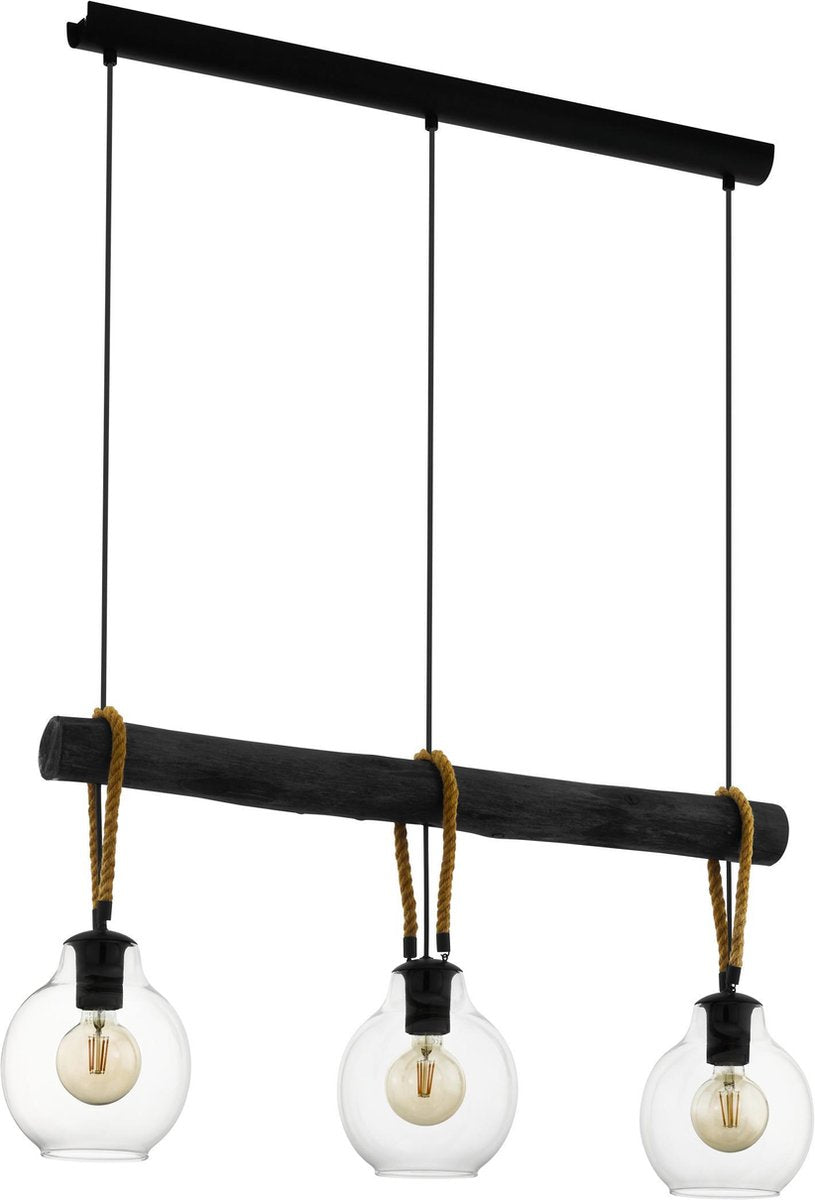 Suspension Eglo roding - e27 - 88 cm - marron noir