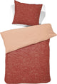 Damai - parure housse de couette - coton bio - 140x200 220 cm - rouge + 1 taie d'oreiller 60x70