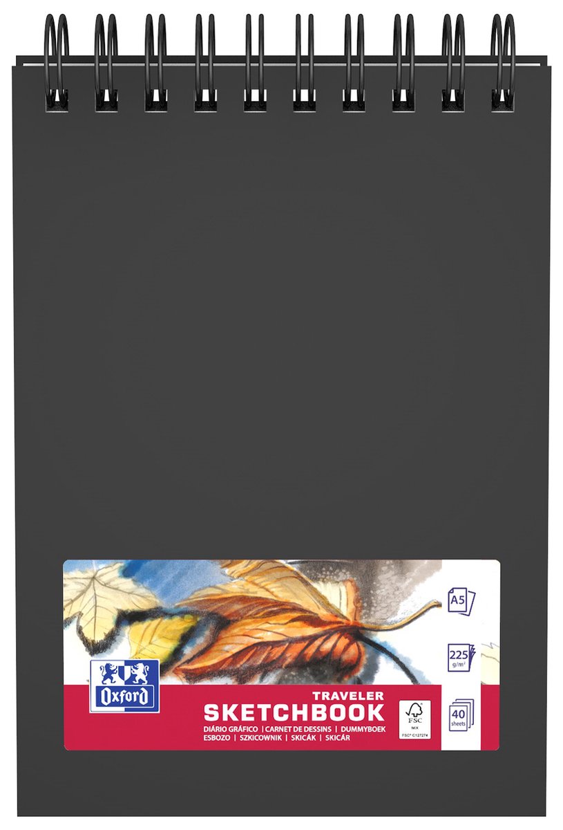 Carnet de croquis Oxford - a5 - 40 feuilles - 225g - spirale