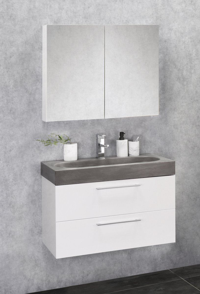 Differnz somero armoire à glace fsc 60 cm blanc brillant