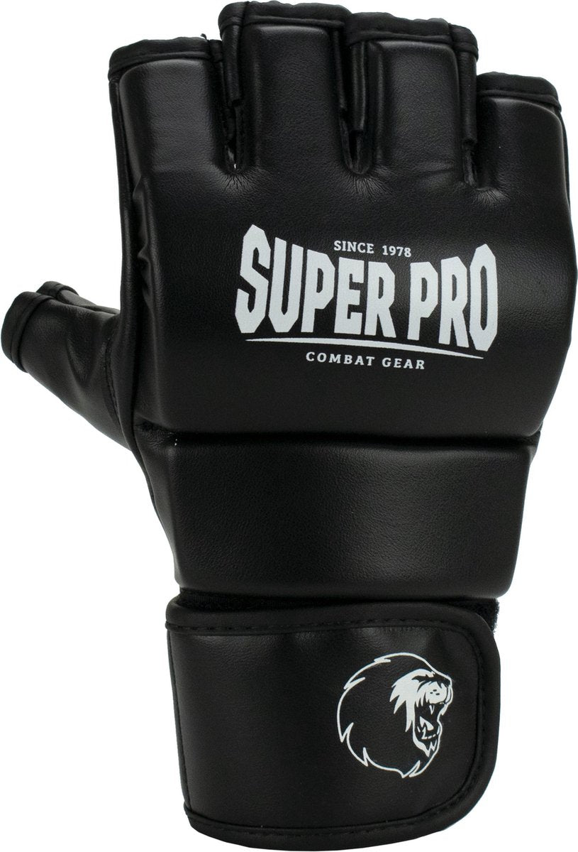 Super pro combat gear brawler gants mma noir et blanc petit