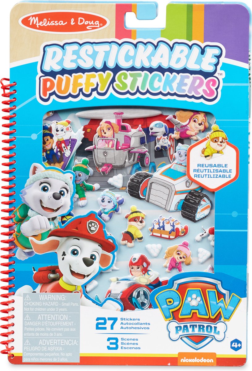 Autocollants gonflés restickables Melissa Doug Paw Patrol - Jake's Mountain (27 autocollants réutilisables)