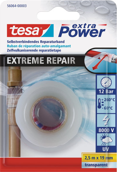 Tesa extreme repair 56064-00003-00 ruban de réparation extra power transparent (L x l) 2,5 m x 19 mm 1 pièce(s)