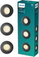 Philips LED Spot encastrable Philips Peridot - raccord gu10 - noir - rond - spot orientable - pack de 3