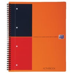 Activebook oxford pp 23,5x32,5cm orange ligné 6mm 4 trous