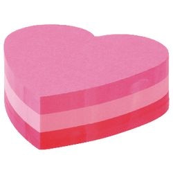 Cubes figurines post-it 2007h assortis forme coeur fluo 225 feuilles