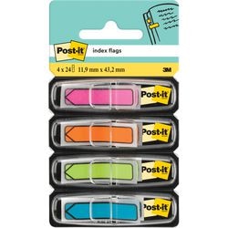Index fléché post-it 684-arr4 12mm assortis fluo inscriptibles amovibles 96 feuilles
