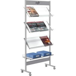 Kerkmann porte-brochures métal 73x160x31cm 12xdin A4 roulettes