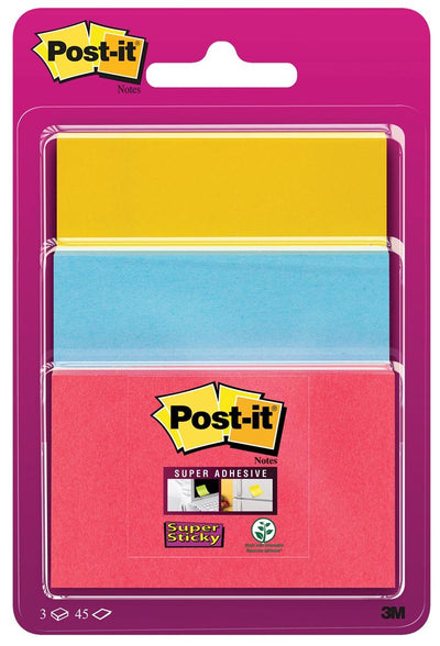 Postez-le des notes super collantes | 45 feuilles | 3 formats | couleurs assorties | sous blister