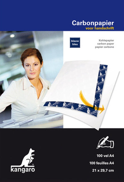 Papier carbone Kangaro - a4 - 100 feuilles - bleu - écriture manuscrite - k-7800478