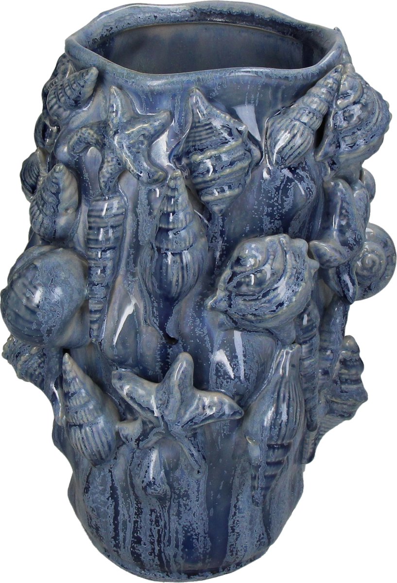 Vase collection HD coquille faïence 18,5x18,5x28cm