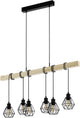 Lampe à suspension Eglo townshend 5 - e27 - 100 cm - marron noir - bois fsc