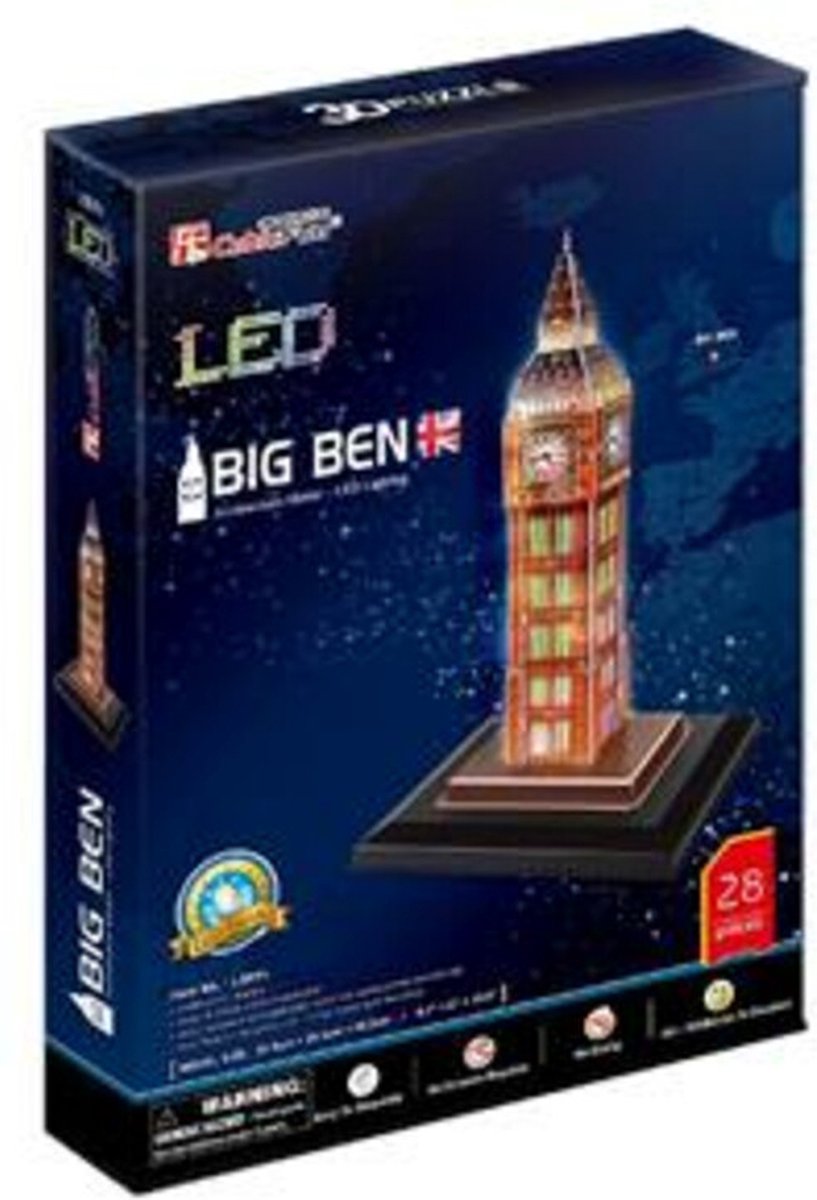 Puzzle 3D amusant et cubique, big ben led