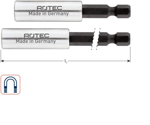 Rotec porte-embout aimant e6,3x150mm anneau en C