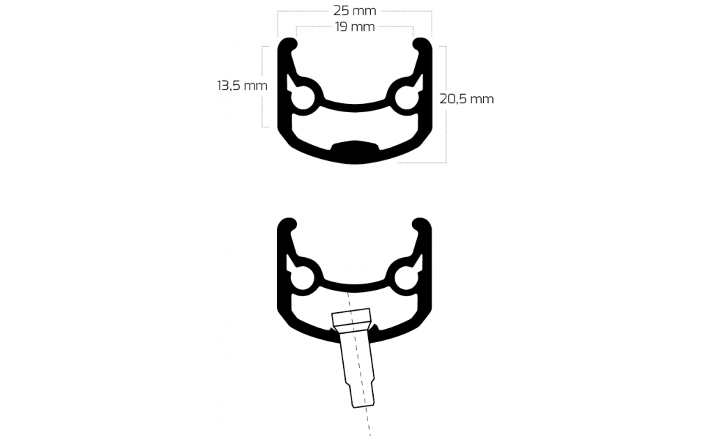Shimano Roue avant 26 559x19c Andra 30 RIM avec moyeu FH-M525 pour 6 boulons Disque de frein noir