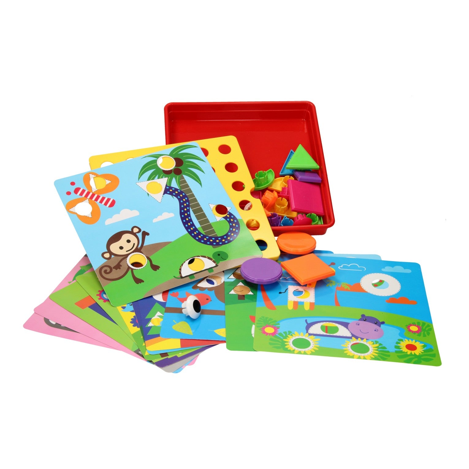 Puzzles de forme avec cartes de couleurs, 33 pièces.