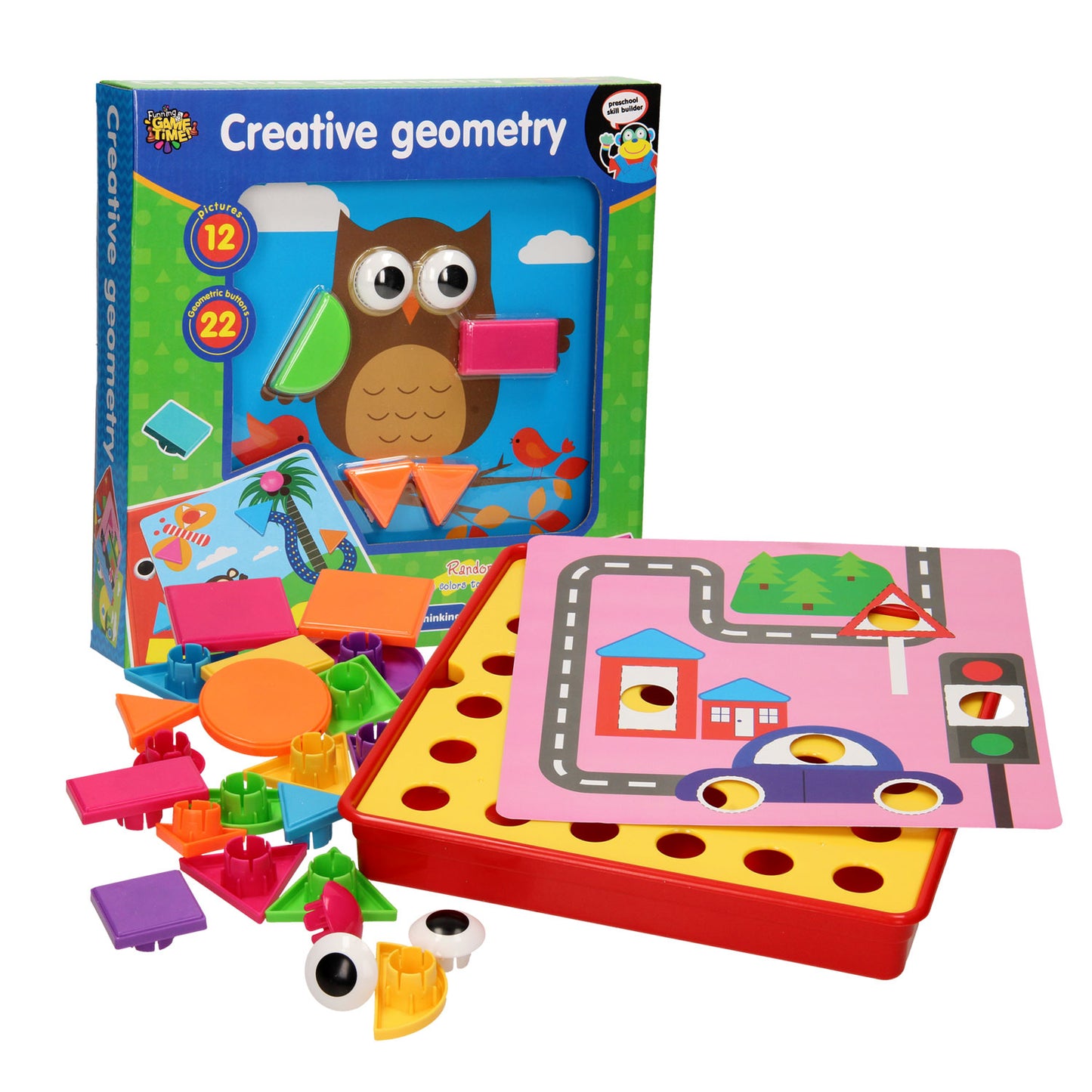 Puzzles de forme avec cartes de couleurs, 33 pièces.