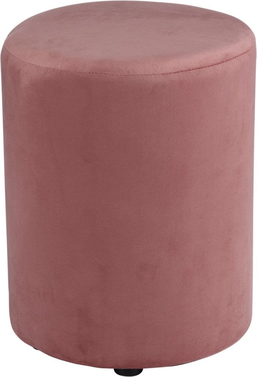 Arti casa pouf rond en velours - pouf rond en velours 28x36 cm - fauteuil ou tabouret compact - pouf pour salon et chambre - rose