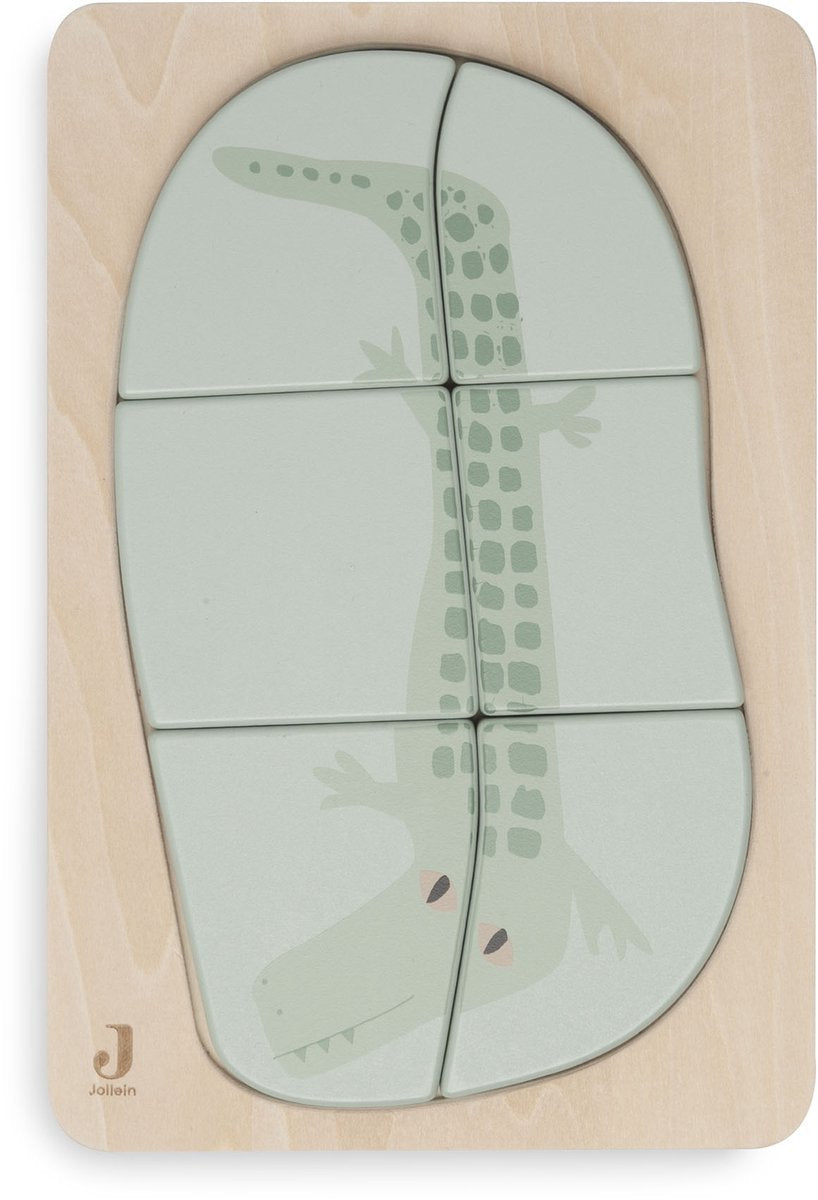 Jollein - puzzle en bois - jungle jambo - croco - jouets en bois - crocodile - 100% fsc