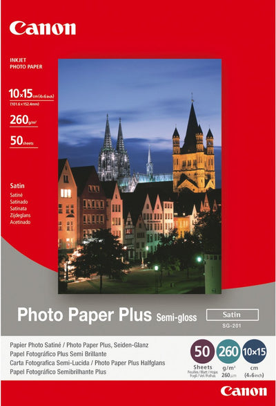 Papier photo Canon plus semi-brillant SG-201 1686b015 papier photo 10 x 15 cm 260 g m² 50 feuilles semi-brillant