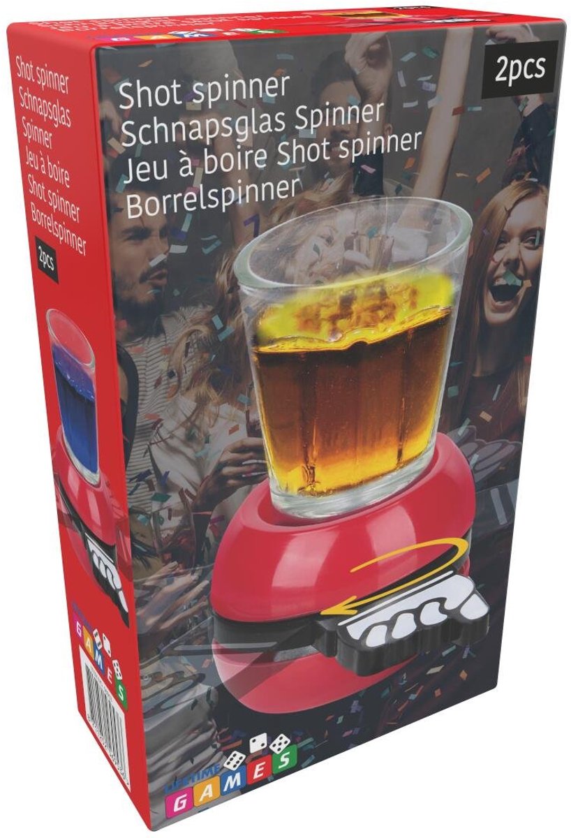 Lifetime games shot spinner set 2 pièces - jeu à boire - jeu à boissons avec plateau tournant - jeu de société pour adultes - verre à shot 46 ml - ø5x9cm