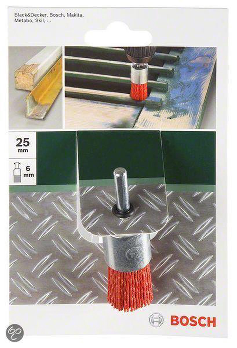 Bosch - brosse pour perceuses - fil nylon avec abrasif corindon k80, 25 mm 25 mm, 1 mm, 4500 tr/min