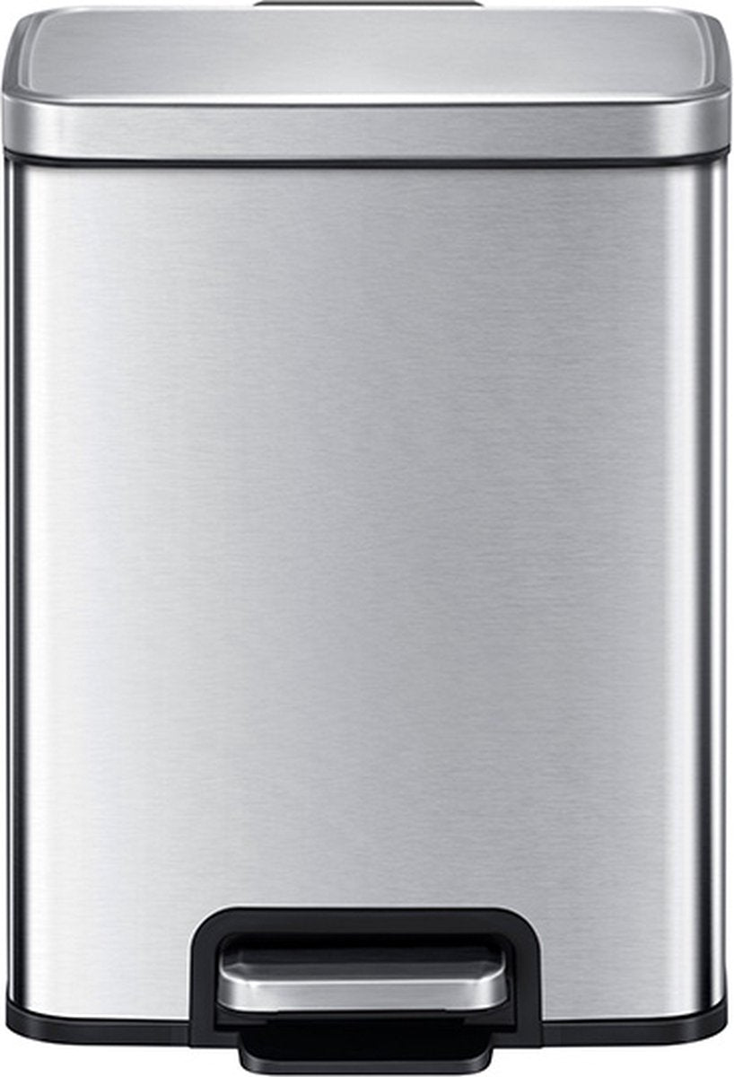 Eko - poubelle à pédale madison 6 litres - plastique inox - acier inoxydable mat misty - poubelle