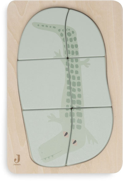 Jollein - puzzle en bois - jungle jambo - croco - jouets en bois - crocodile - 100% fsc