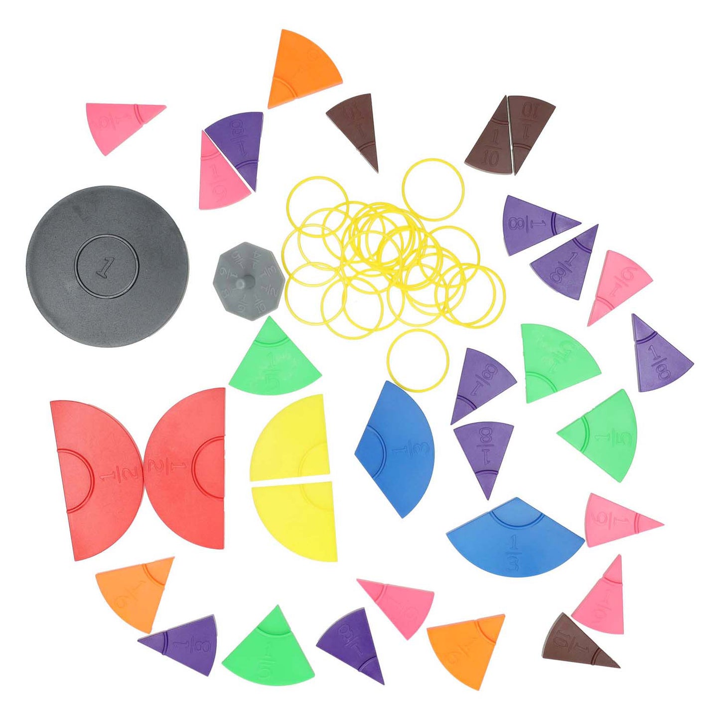Jeu de cercle de fractions Imp, 72 parties.