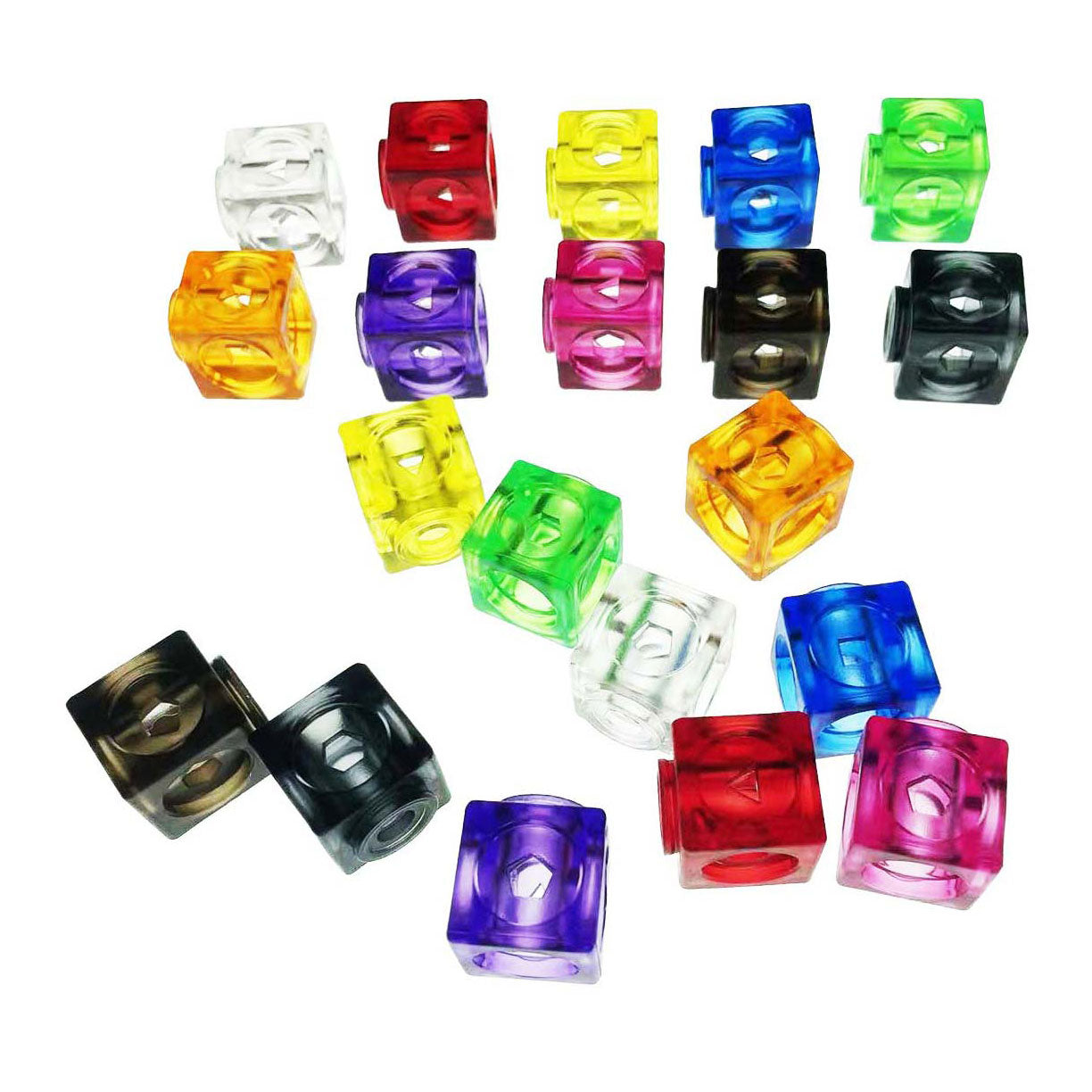 Blocs de connexion transparents - 75 pcs. dans une boîte de rangement