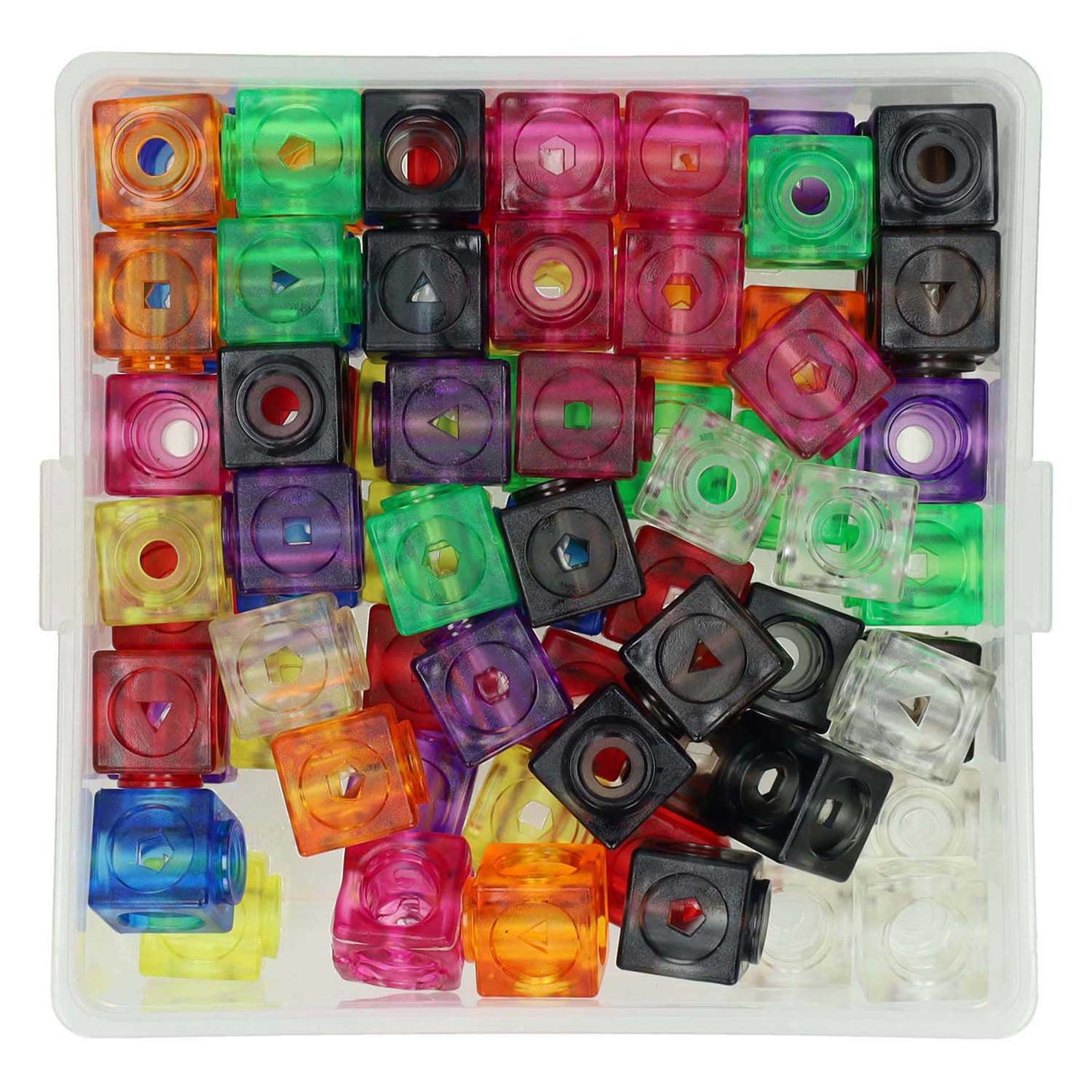 Blocs de connexion transparents - 75 pcs. dans une boîte de rangement