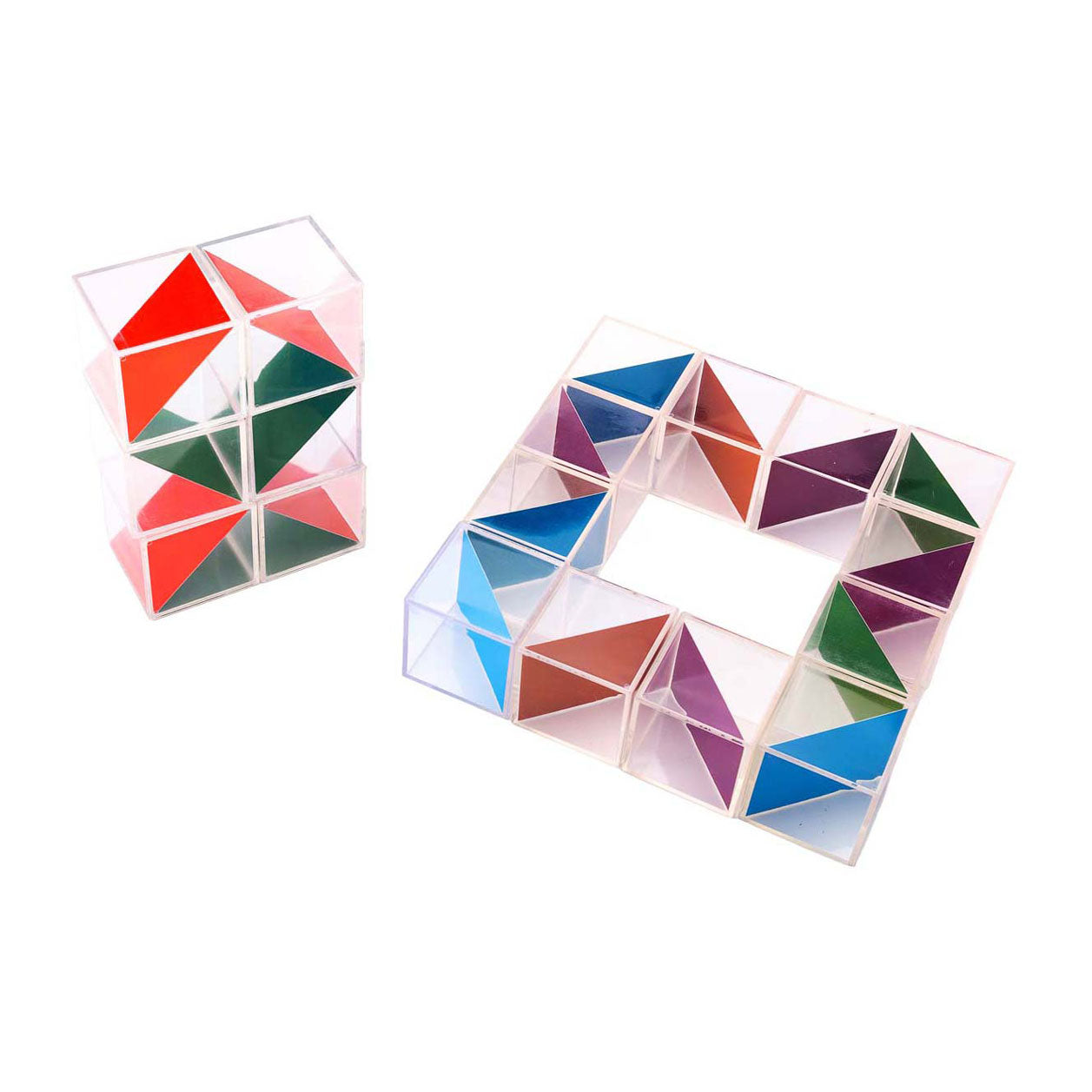 Lobbes cubes colorés transparents - 5 cm - 18 pcs