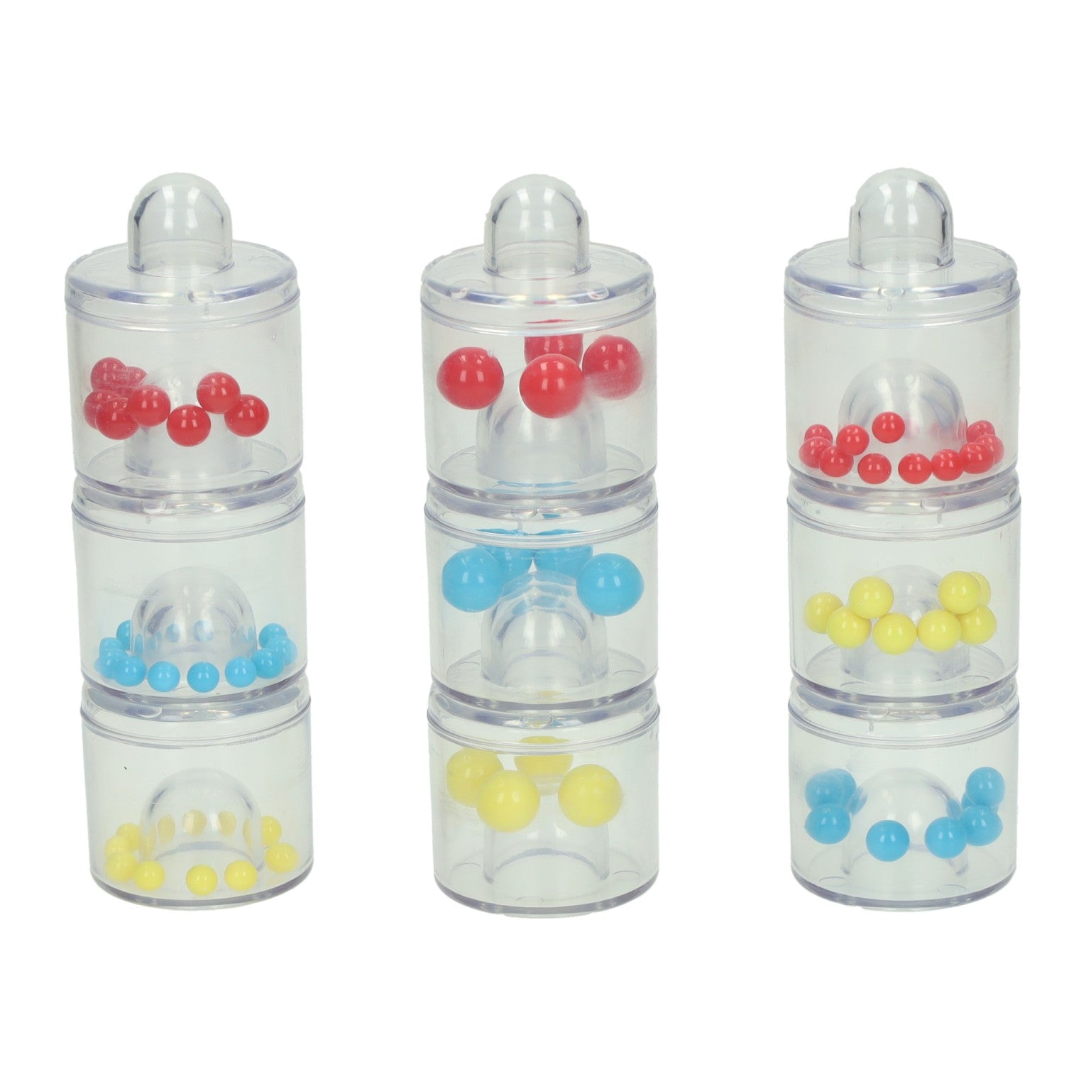 Blocs sonores et de tri avec perles en 3 tailles - 9 pcs