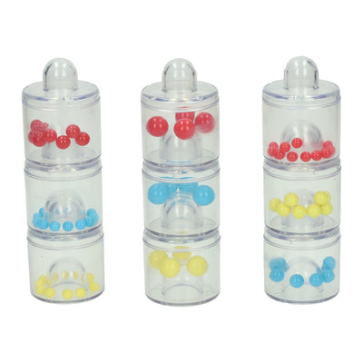 Blocs sonores et de tri avec perles en 3 tailles - 9 pcs