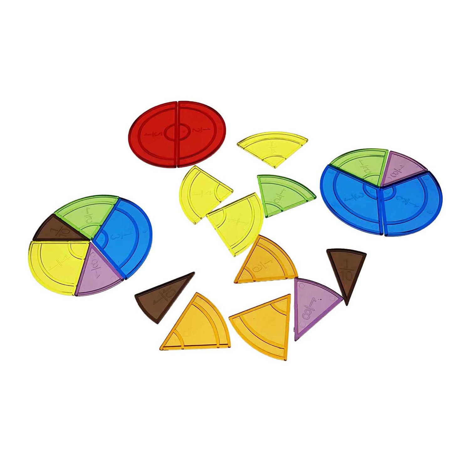 Cercle de fraction transparent - 228 parties