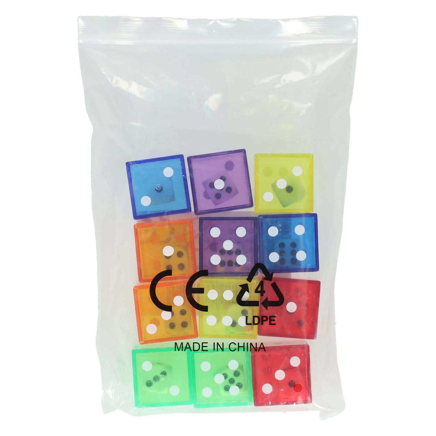 Dés doubles transparents 2en1 - 6pcs.