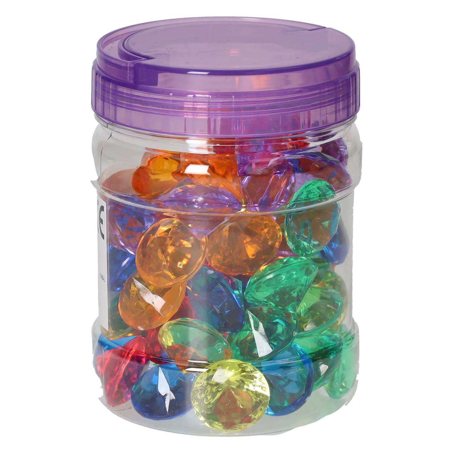Diamants de jeu transparents colorés - 60 pcs.