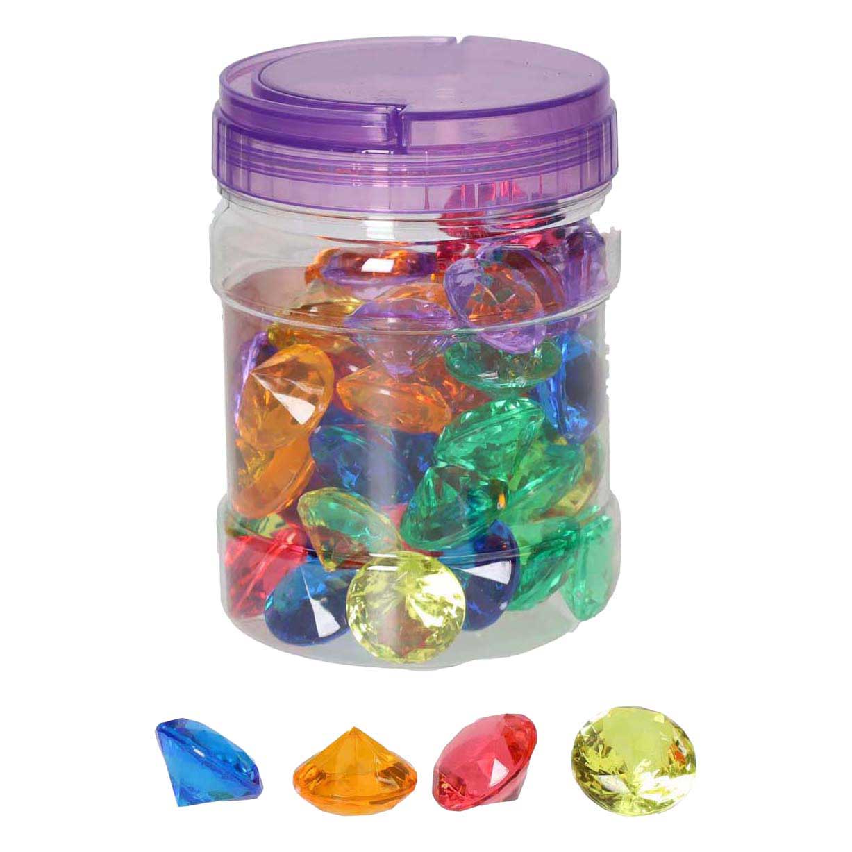 Diamants de jeu transparents colorés - 60 pcs.