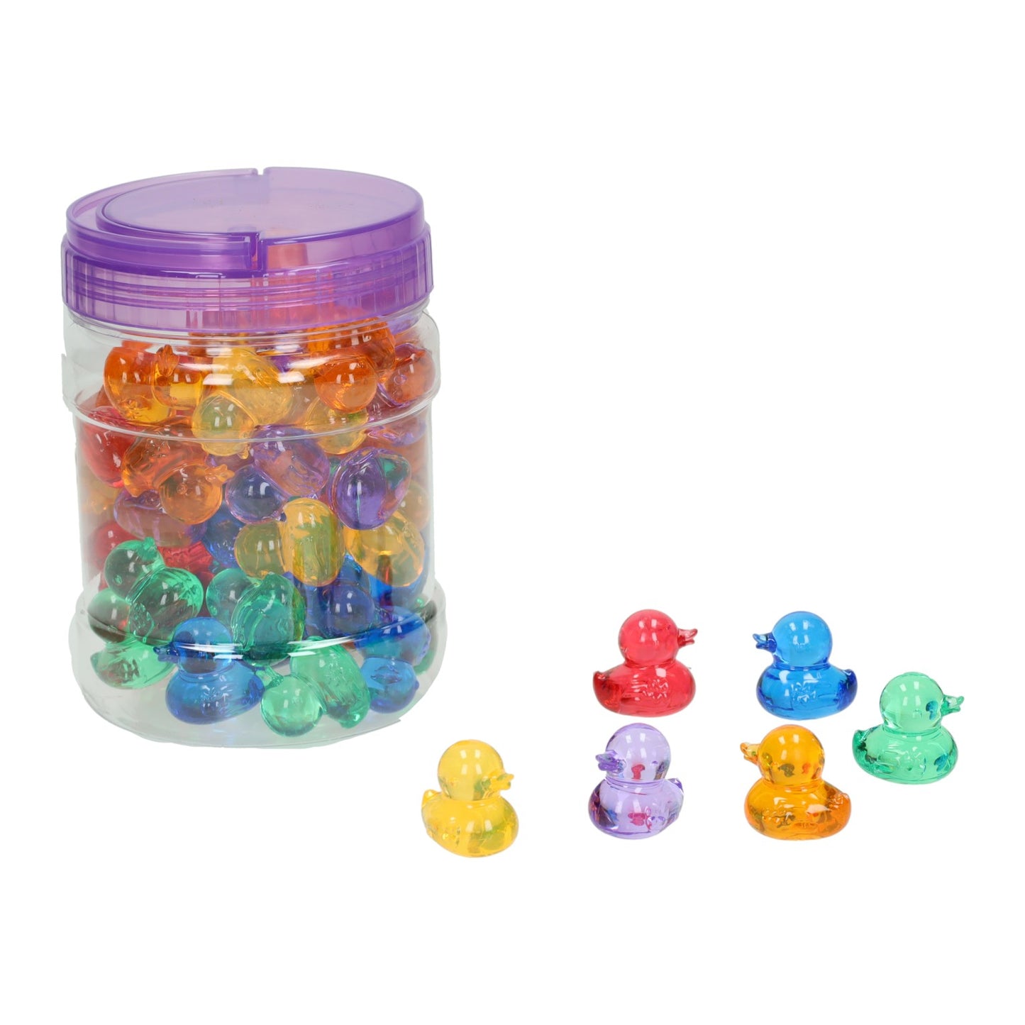 Canards de jeu transparents colorés - 60 pcs.