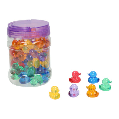Canards de jeu transparents colorés - 60 pcs.