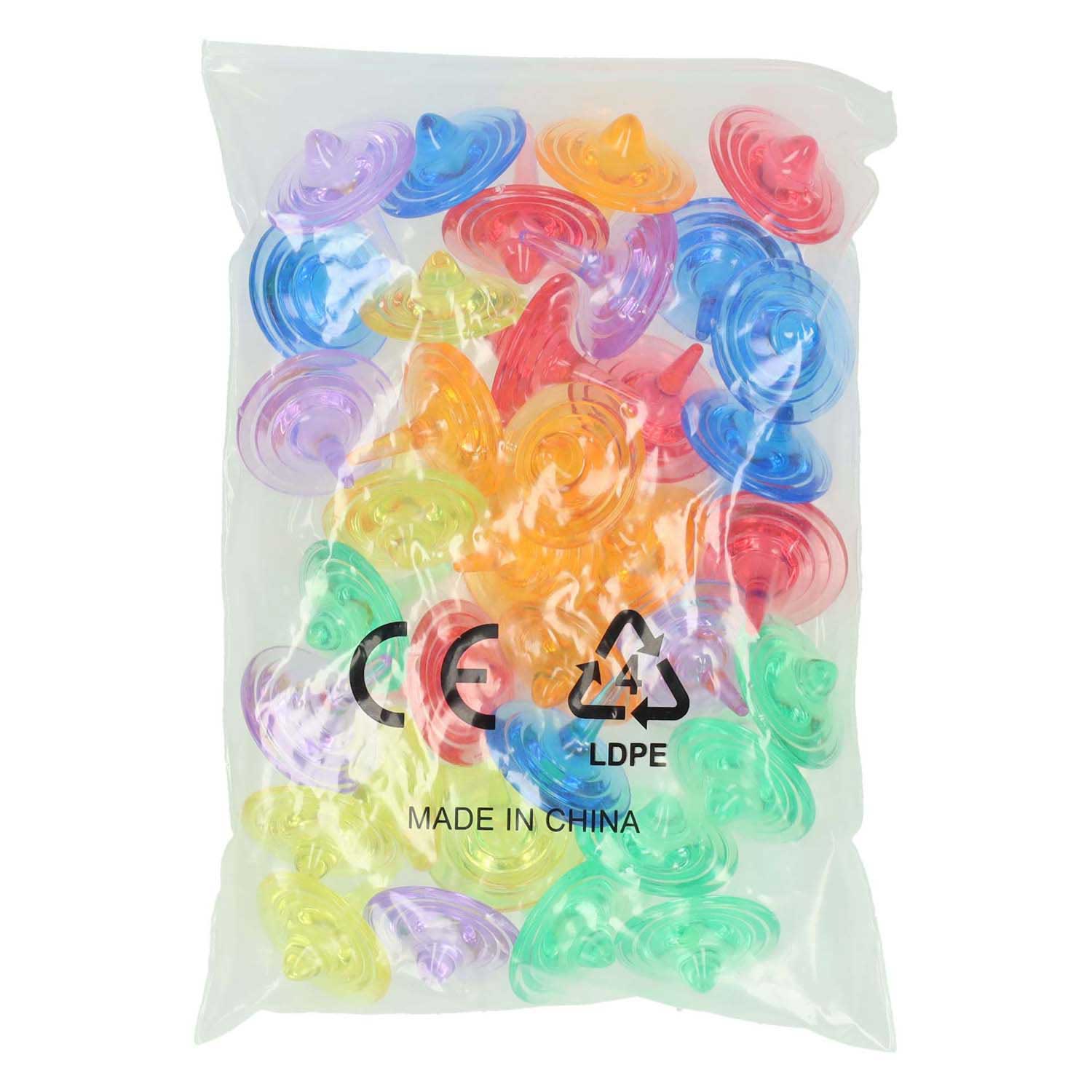 Toupies transparentes colorées - 26 pcs.