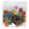 Jetons transparents colorés - 100pcs.