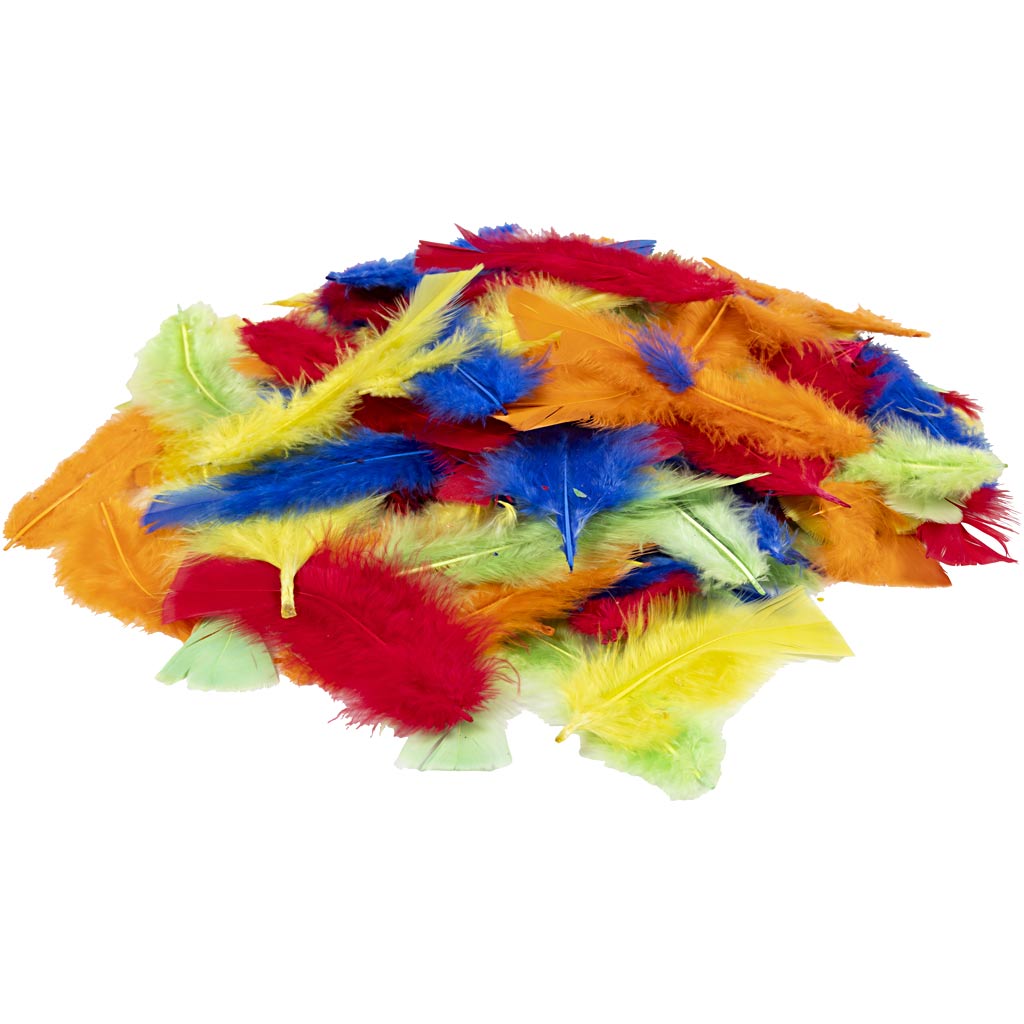 Creativ company duvet, l: 7-15 cm, différentes couleurs, 100 gr 1 sachet