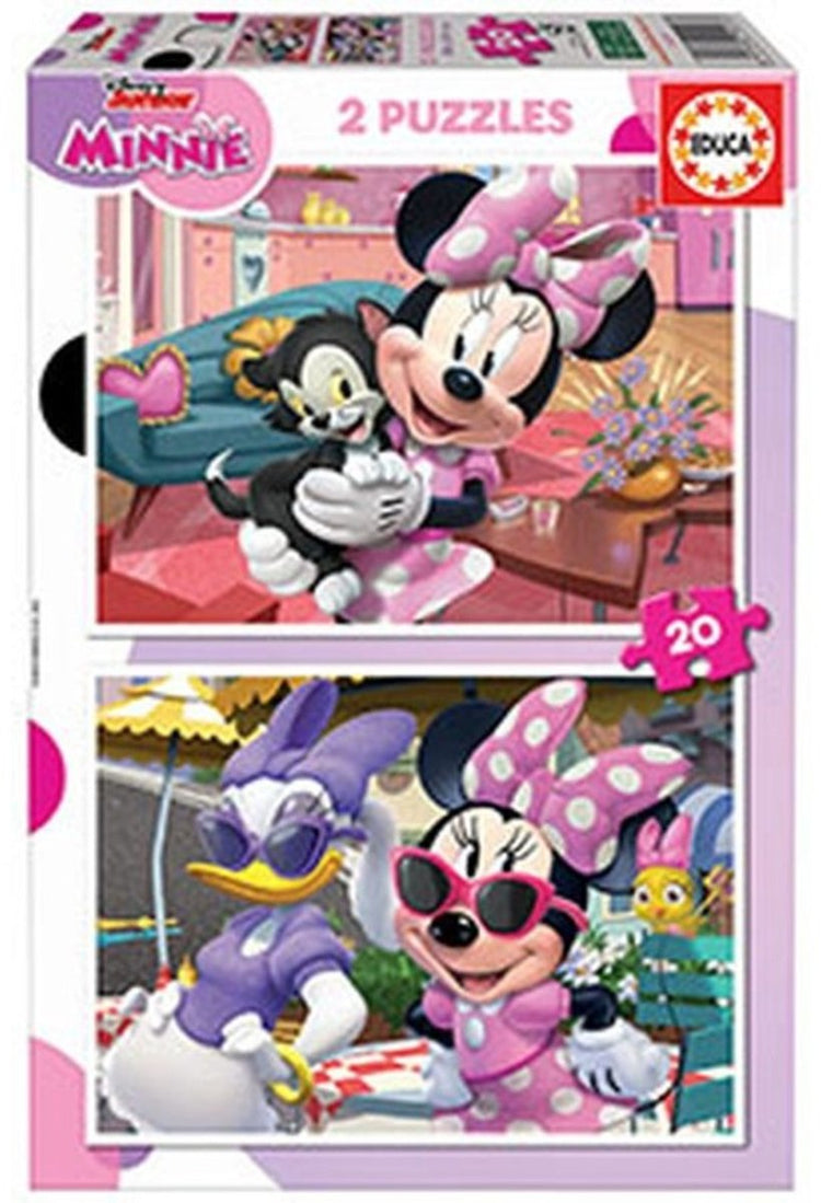Puzzle Educa Minnie - Puzzle enfant rose 2x20 pièces.