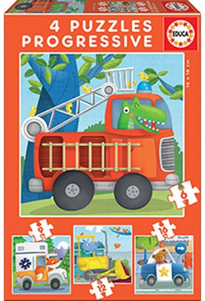 Educa - puzzle - patrouille de secours - puzzle progressif - 4 puzzles de 12-16-20-25 pièces - puzzle pour enfants