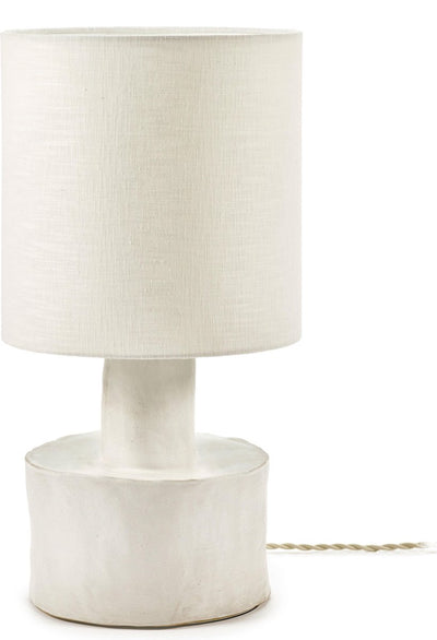 Serax Marie Michielssen Lampe de table Serax Catherine faïence blanc mat avec abat-jour en lin ø25 x 47cm